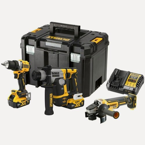 Изображение товара Аккумуляторный набор DEWALT DCK355P2T: DCD800 + DCH172 + DCG405, 2 АКБ 5 Ач и ЗУ, в кейсе TSTAK