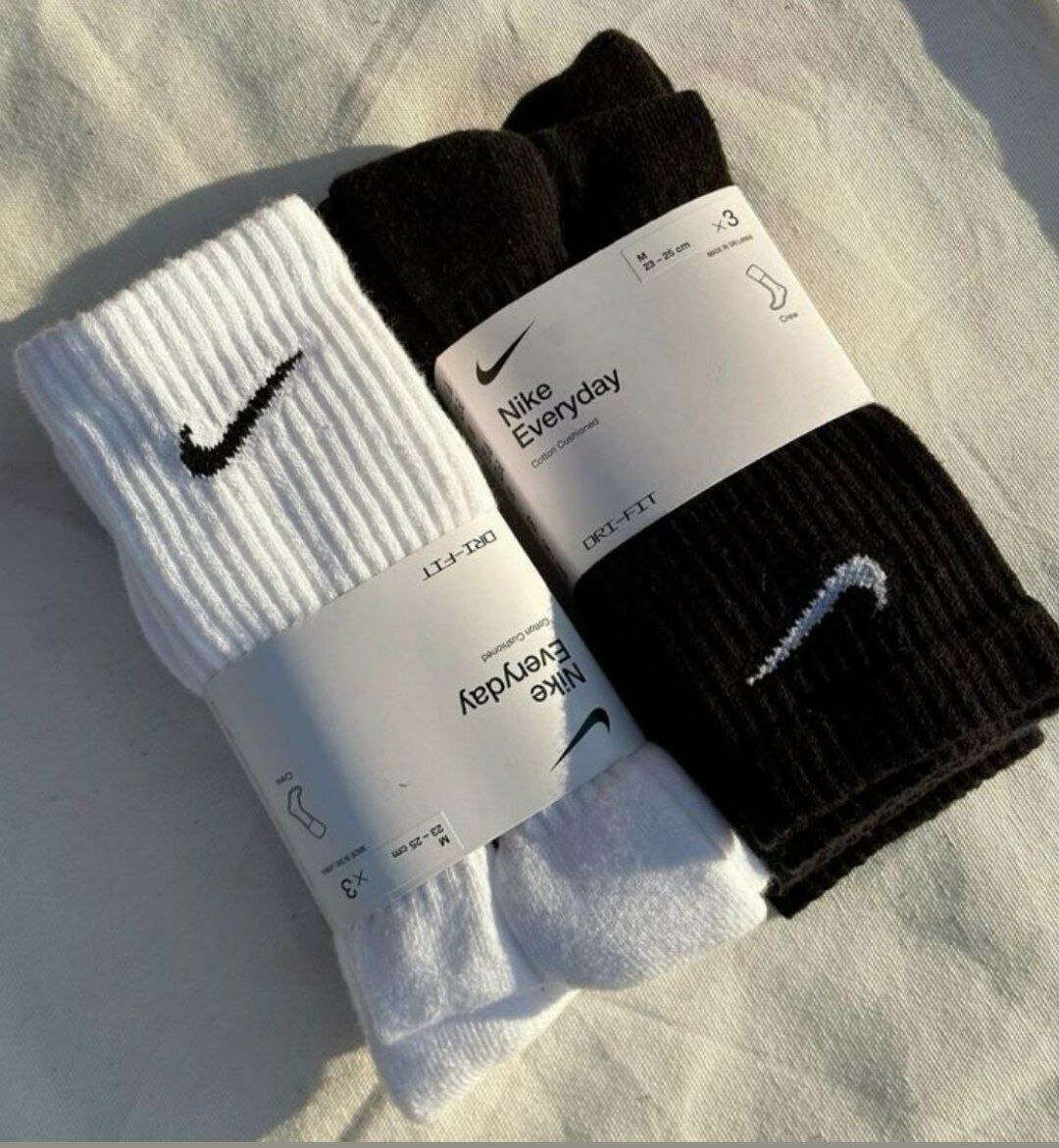 Носки  Носки Nike унисекс, спортивные, белые/серые/чёрные