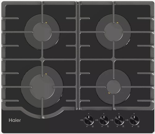 Изображение товара Газовая варочная панель Haier HHX-G64RNLB, черное закаленное стекло