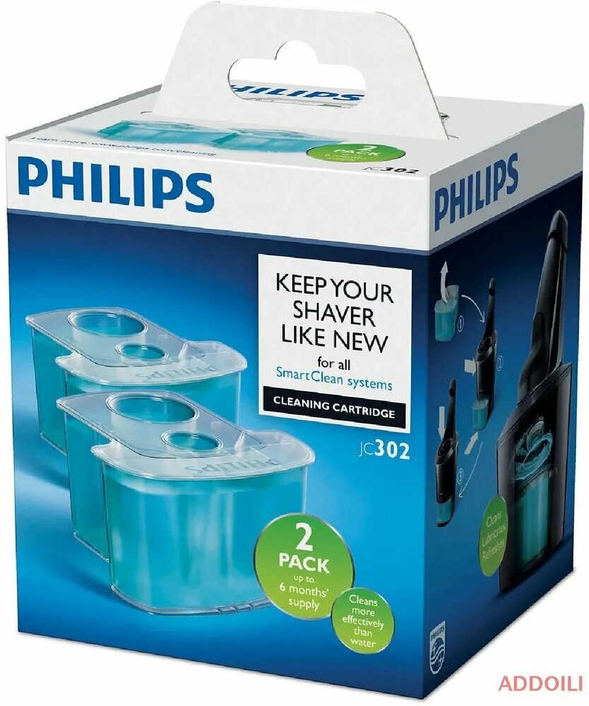 Картридж для бритв Philips JC302 с чистящей жидкостью, 2 шт