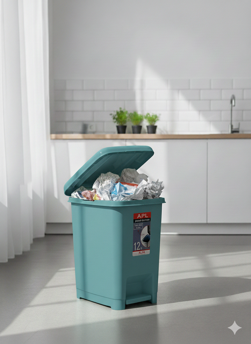 Пластмассовое мусорное ведро с педалью и откидывающейся крышкой для дома и офиса