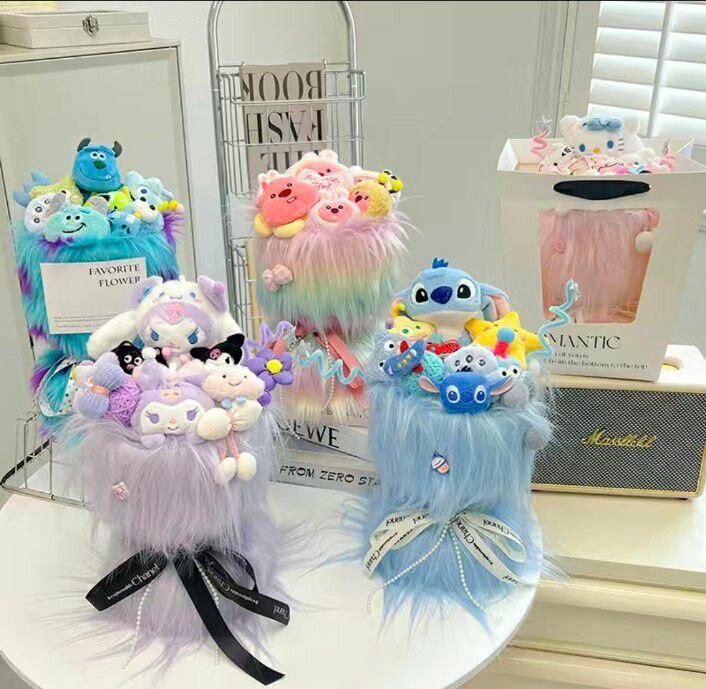 Hello Kitty uslubidagi o'yinchoqlarning yumshoq guldastasi 32sm — фото 1