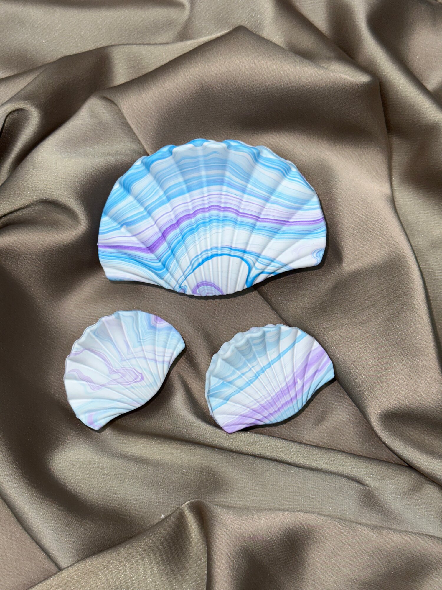 Заколка для волос "Ракушка", цвет синий, корейская, стильная, модная, зажим крабик