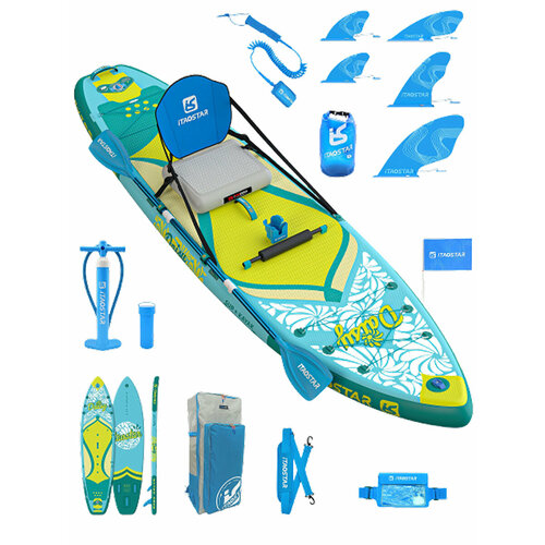 Сапборд iTaoStar Daisy Elegant blue (350x89x15) двухслойный надувной / доска для плавания сап борд / Sup board, SUP-доска, каяк