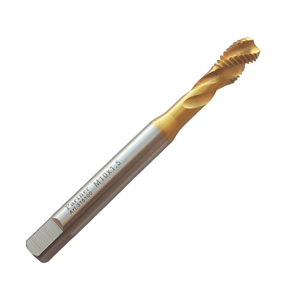 Метчик M10х1.25 Partner машинный HSSE, DIN371, TiN, для гл. отв, (Серия 315)