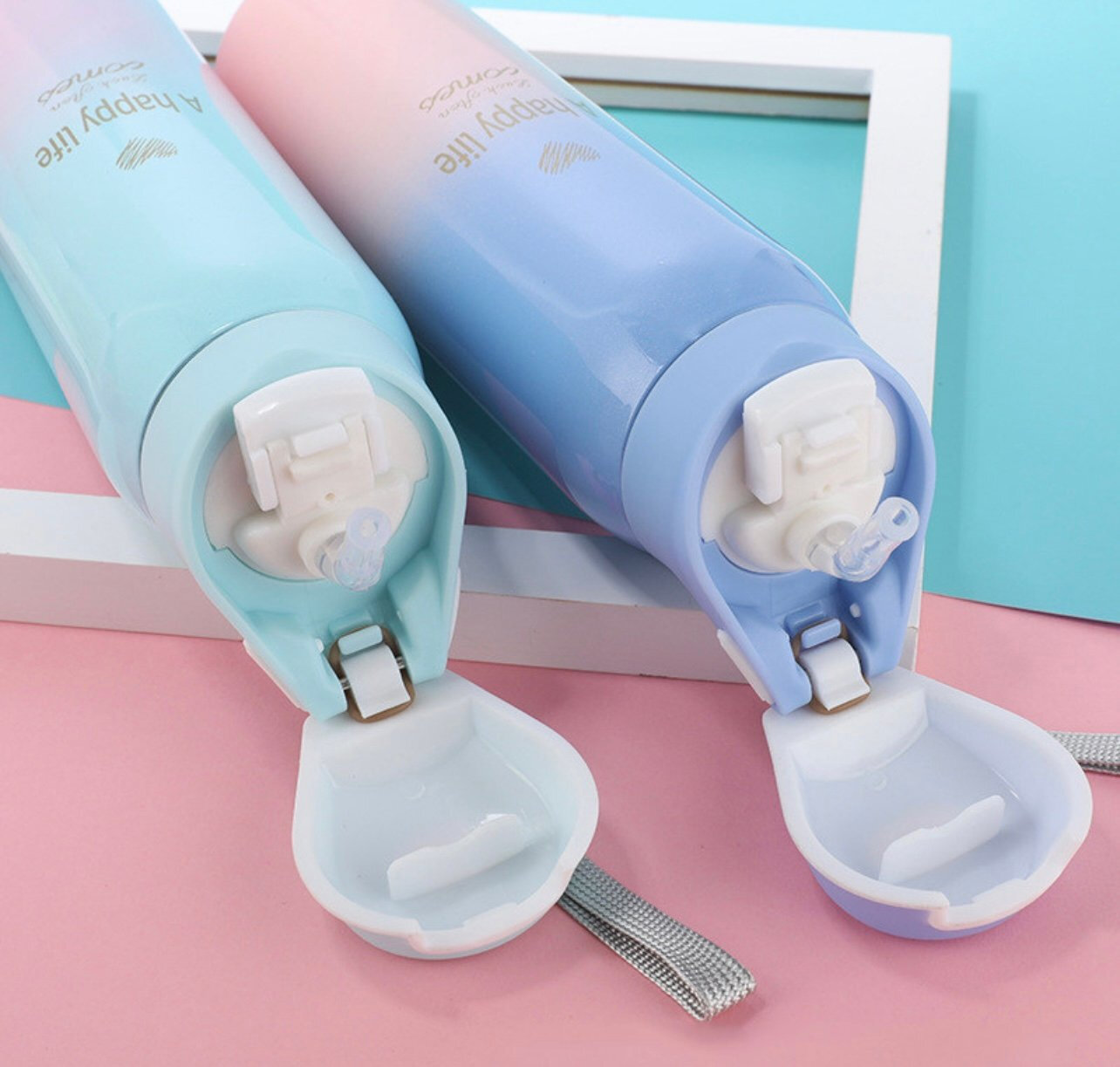 Термос с трубкой для взрослых и детей, 500, 350 мл, спортивный термос с трубочкой