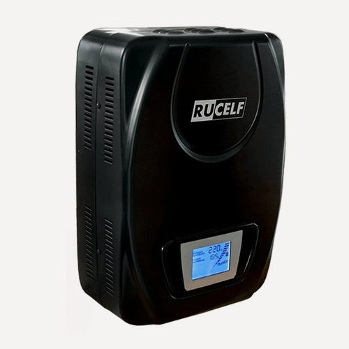 Изображение товара Стабилизатор напряжения Rucelf SDWII-12000-L, однофазный, сервоприводный, 10 кВт, LCD-дисплей, черный