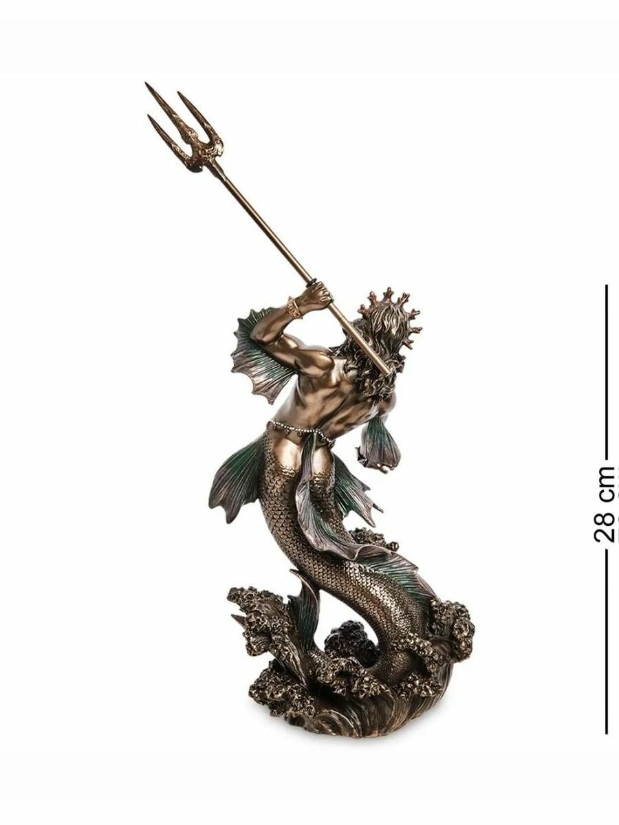 Статуэтка Посейдон - бог морей, 13*17*32 см, материал полистоун — фото 1