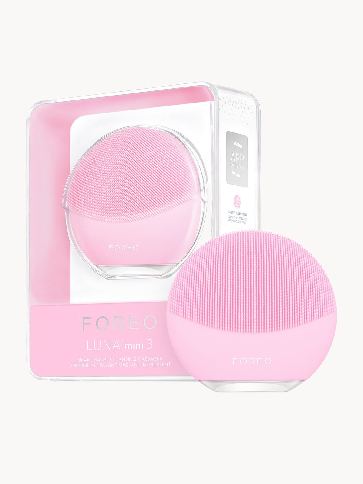 FOREO LUNA mini 3 Электрическая очищающая щеточка для лица для всех типов кожи, Pearl Pink