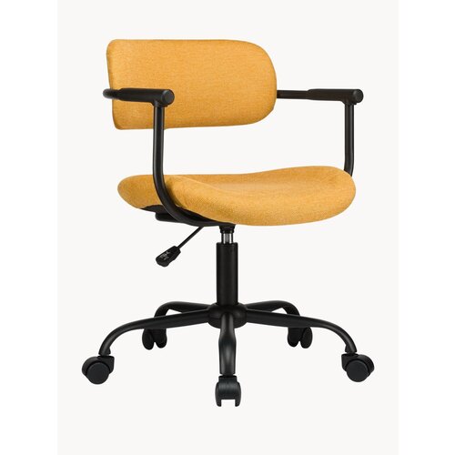 Кресло компьютерное офисное Eco-Office KOLIN W-231, стул крутящийся на колесиках, Желтая ткань