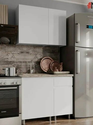 Изображение товара Кухонный гарнитур Плейона ЛДСП 1,0м белый со столешницей антарес 400х600х26 и правой мойкой