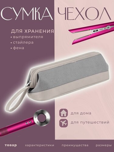 Изображение товара Сумка для фена Dyson, Remez, Tuvio, чехол для стайлера, сумка для хранения насадок и аксессуаров