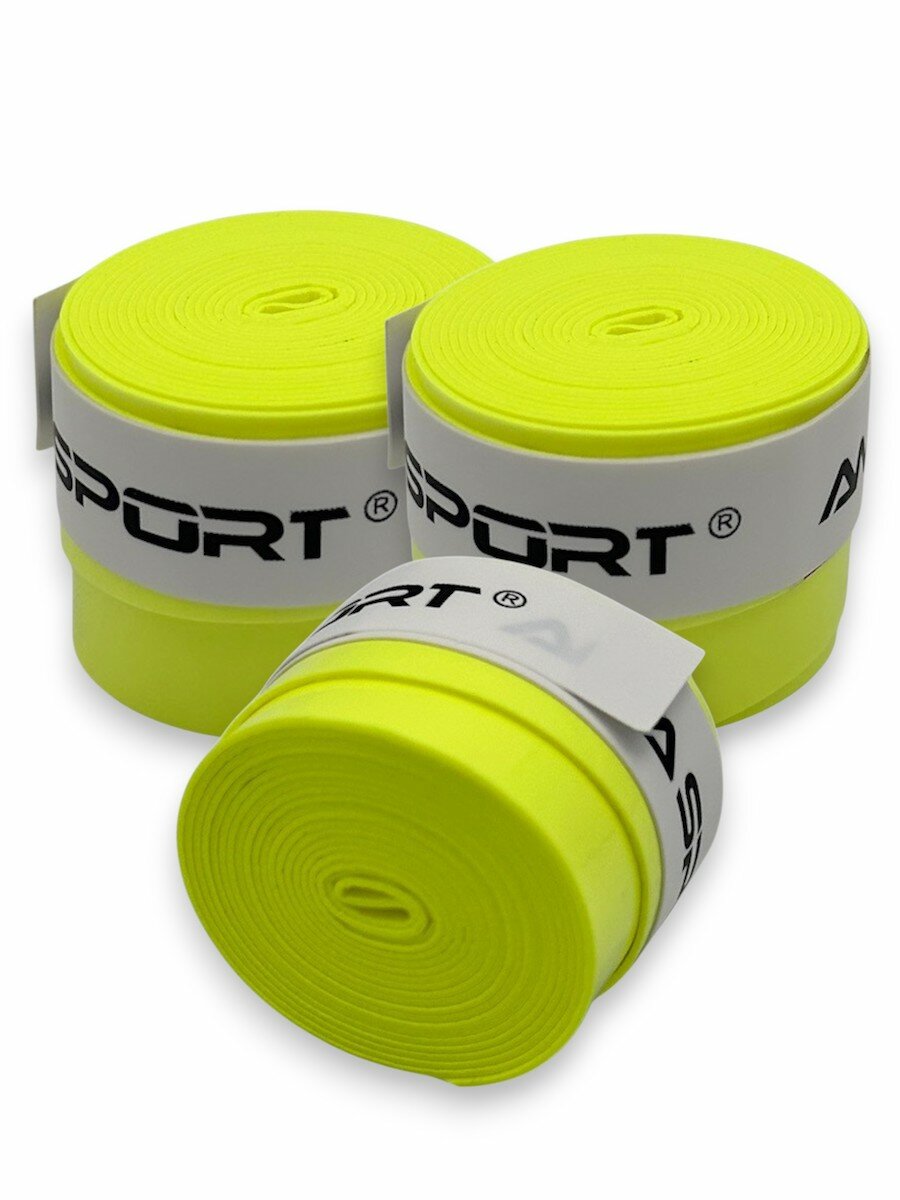 Профессиональная намотка AMA Sport на ракетки 3 шт, желтая, 110 см