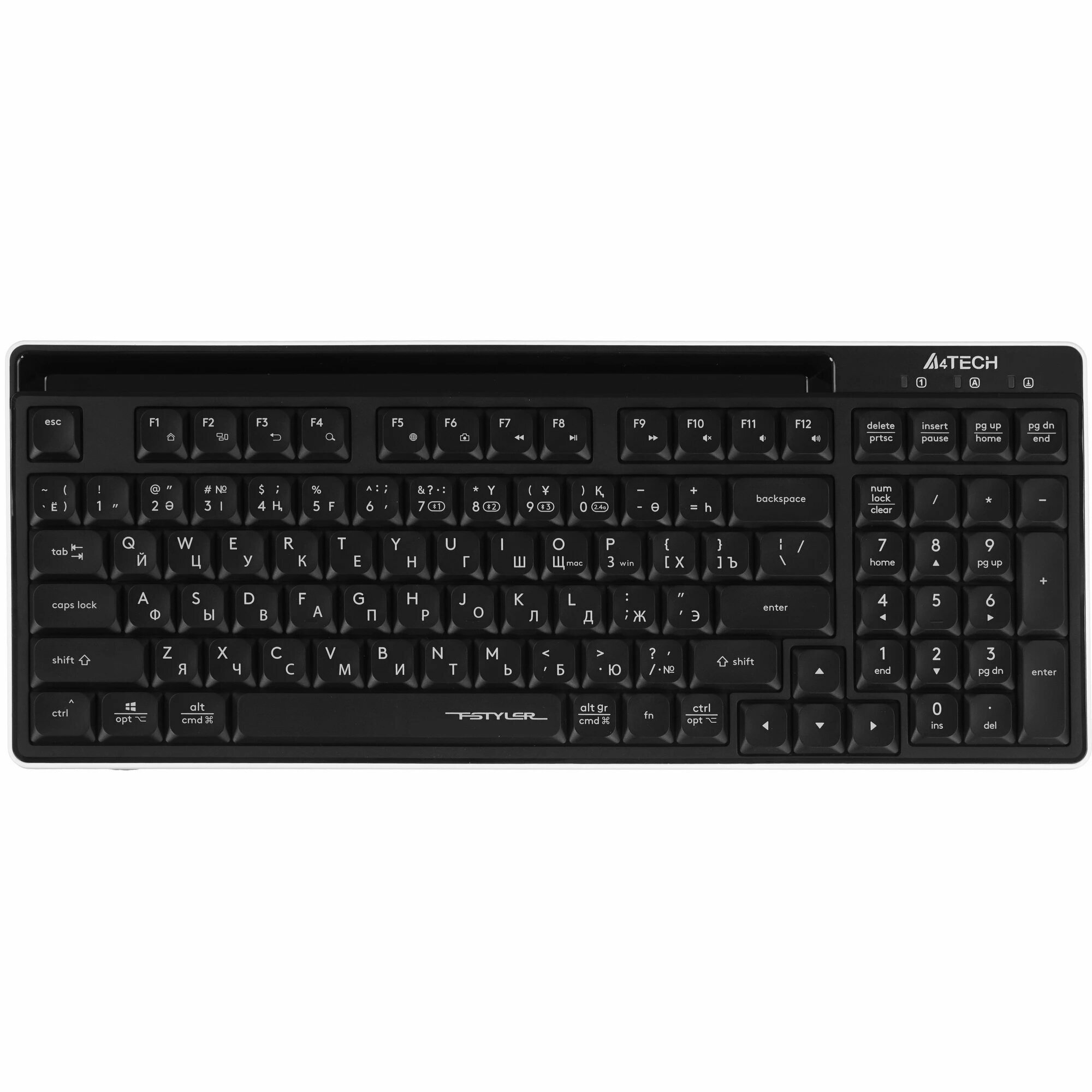 Клавиатура A4Tech Fstyler FBX70C беспроводная, USB, Bluetooth/Радиоканал, черный