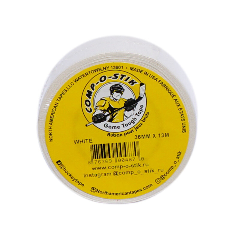 Лента хоккейная Comp-o-stik 36мм*13м (белая) — фото 1