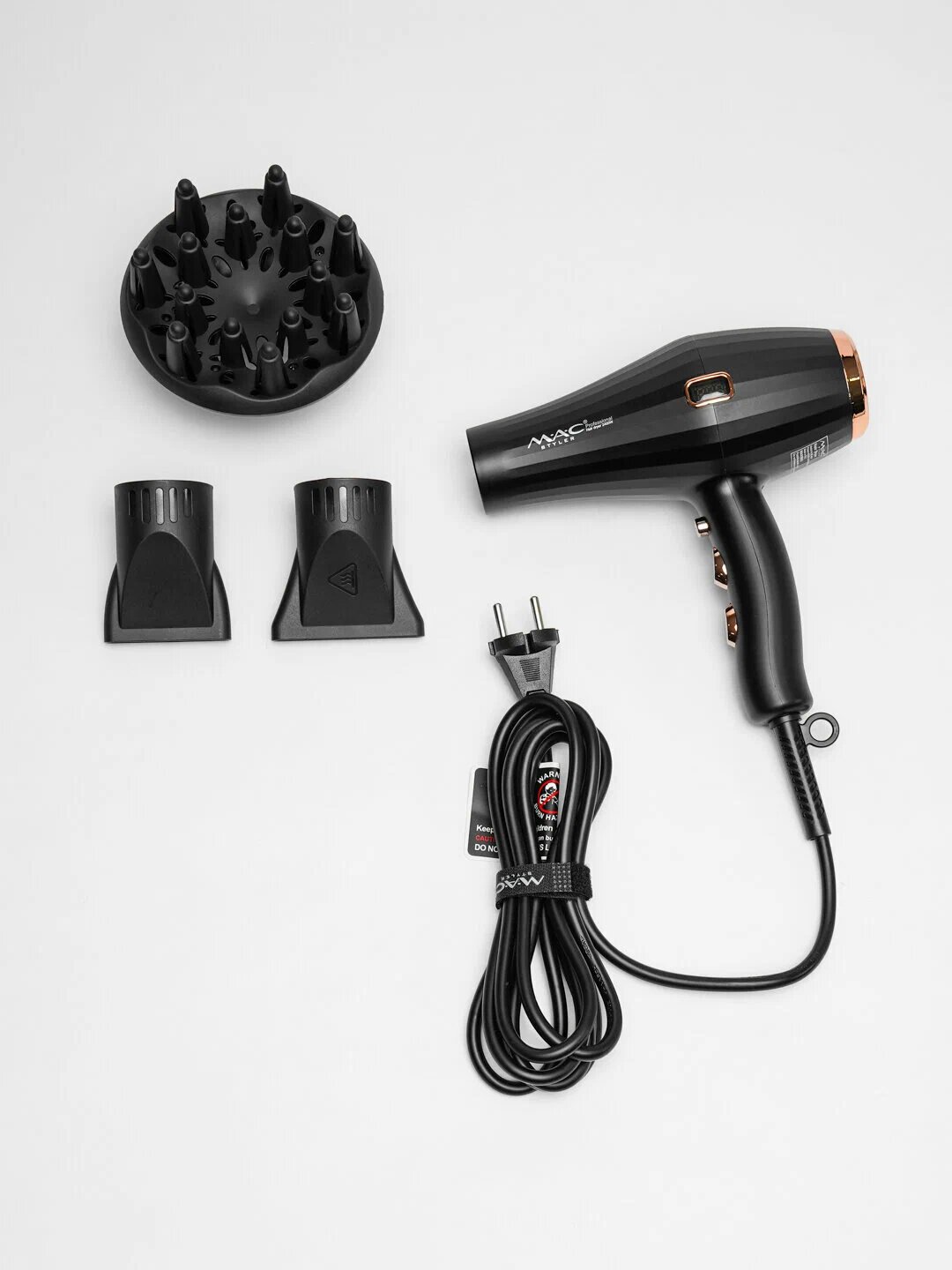 Профессиональный фен для волос MAC styler MC-6641, для сушки и укладки с ионизацией , Led Екраном 3in1