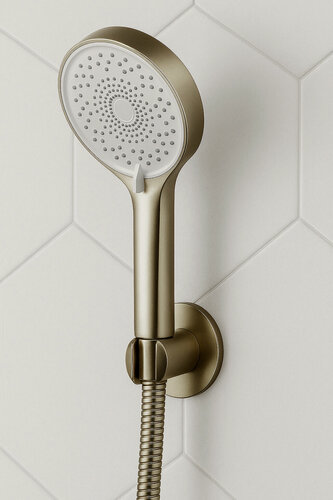 Изображение товара Лейка для душа ESKO 3 режима, золотая, ручной душ диаметр 120мм