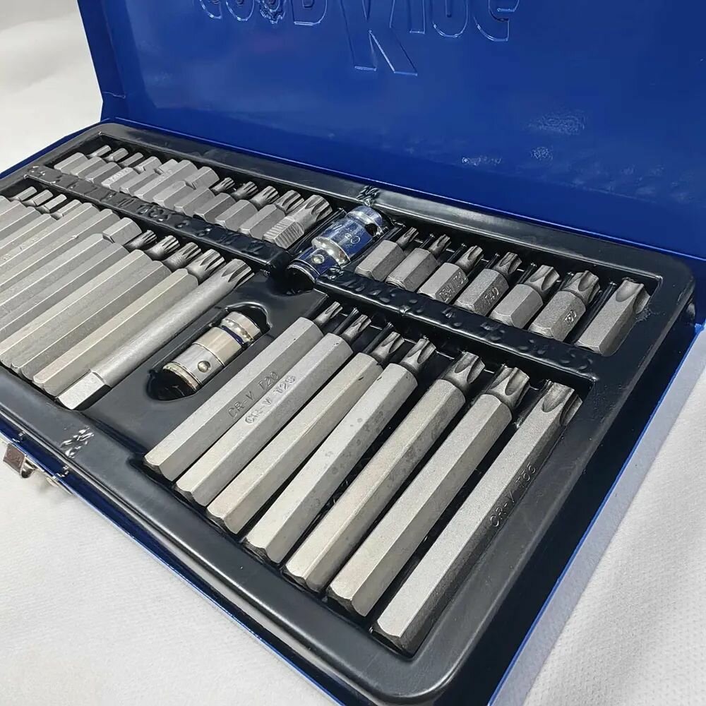 Набор бит 40 предметов TORX, Spline, HEX в металлическом кейсе. — фото 1