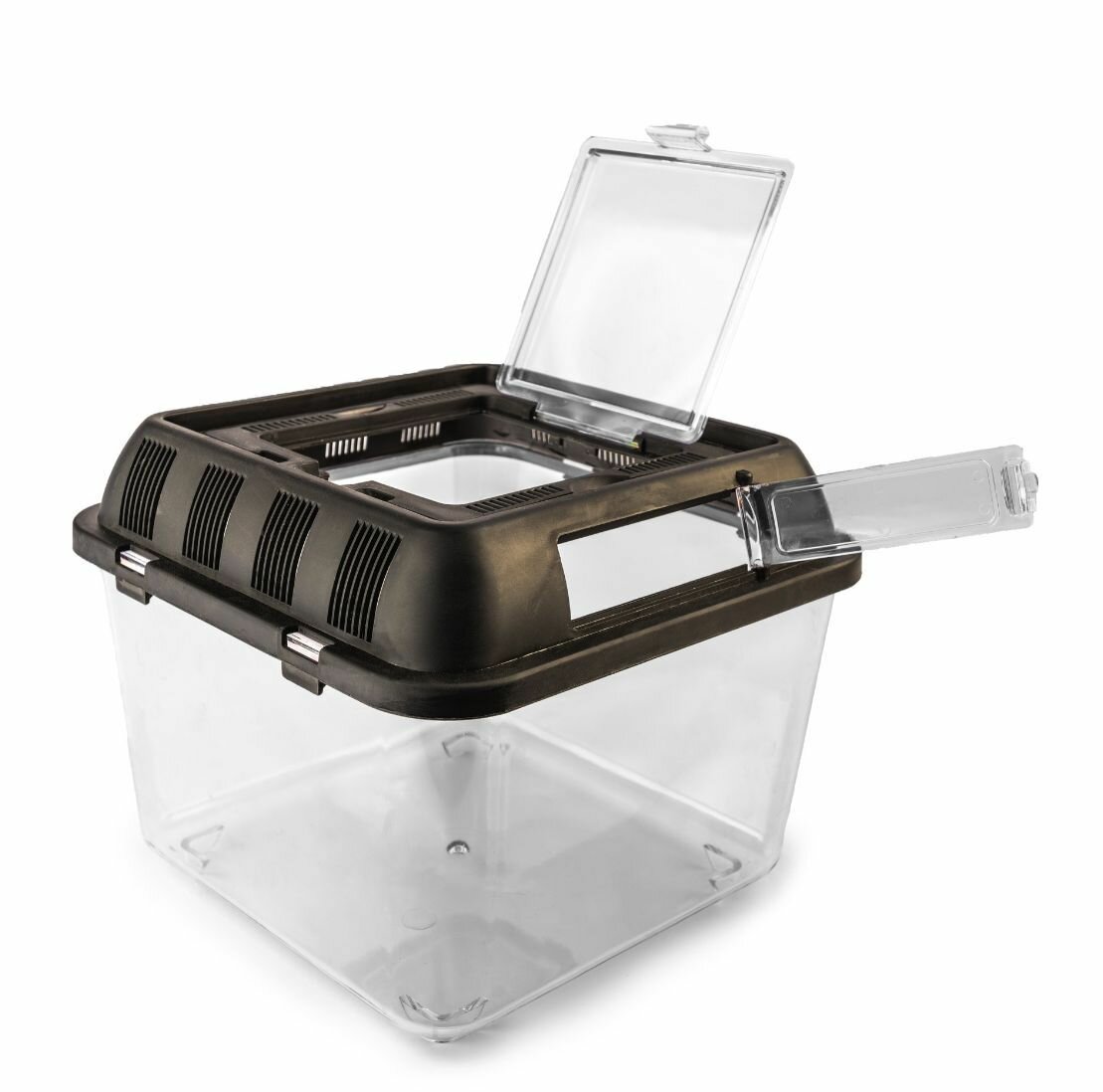 Террариум для черепах амфибий змей улиток ящериц фаунариум пластиковый 20х20х17 cм PetPetZone