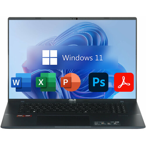 173 Ноутбук ASUS VivoBook 17X IPS Intel Core i7-1355U 470 ГГц RAM 16 ГБ SSD 512 ГБ Intel Iris Xe Graphics G7 Windows Pro Office 2021 Русская раскладка 169990₽
