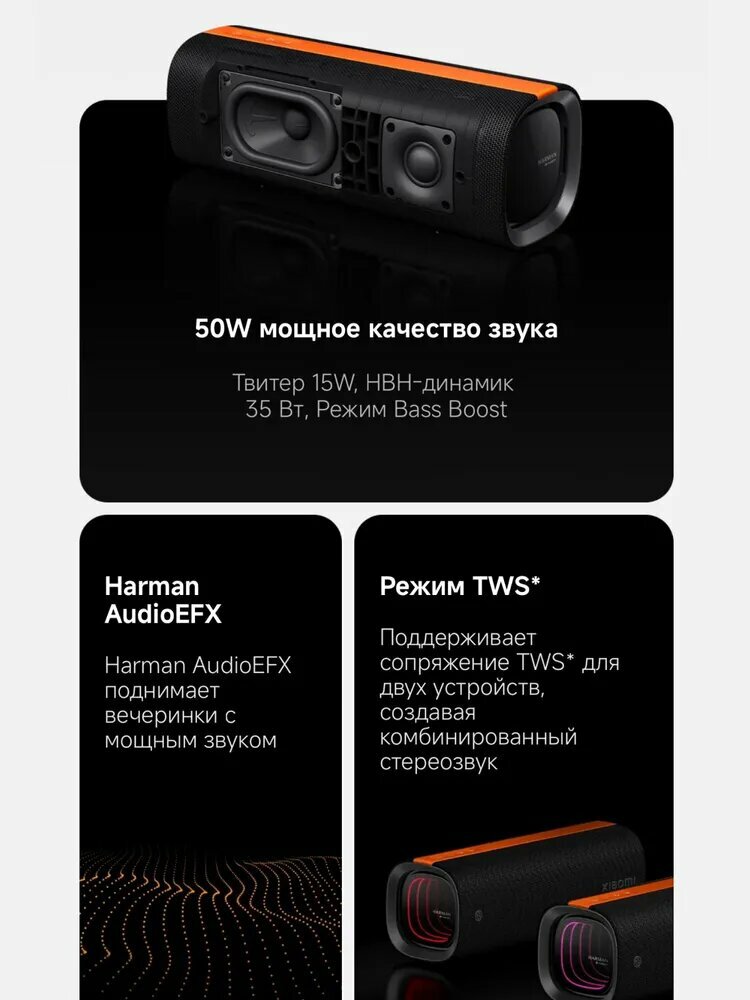 Портативная Bluetooth-колонка Xiaomi Sound Party 50W, черная (MDZ-39-DB) — фото 1