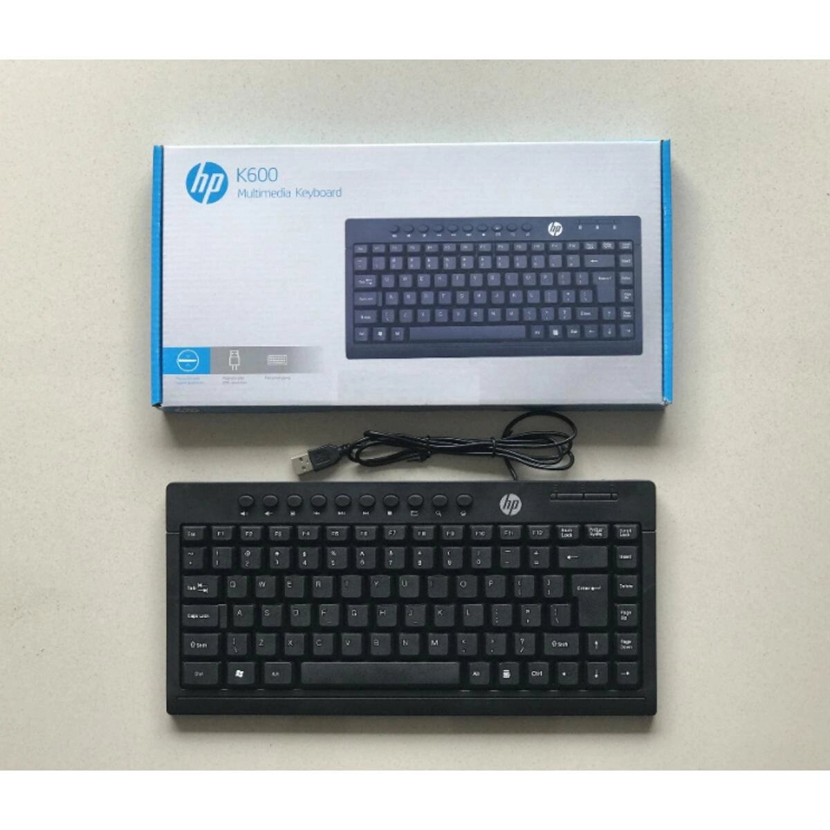 Проводная клавиатура HP K600, полноразмерная, USB, мультимедийные клавиши, совместимость с Windows XP/7/8/10/11