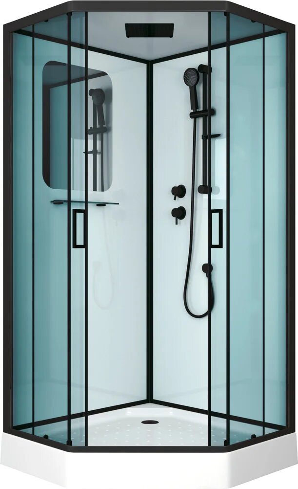 Душевая кабина Niagara Premium NG-6902-01D BLACK 100х100х220 черная с низким поддоном