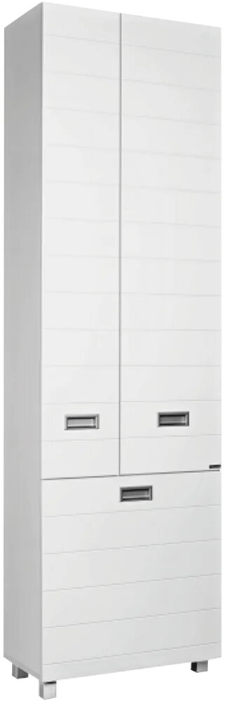 Шкаф-пенал для ванной Домино Cube 60 с бельевой корзиной напольный 60 см белый