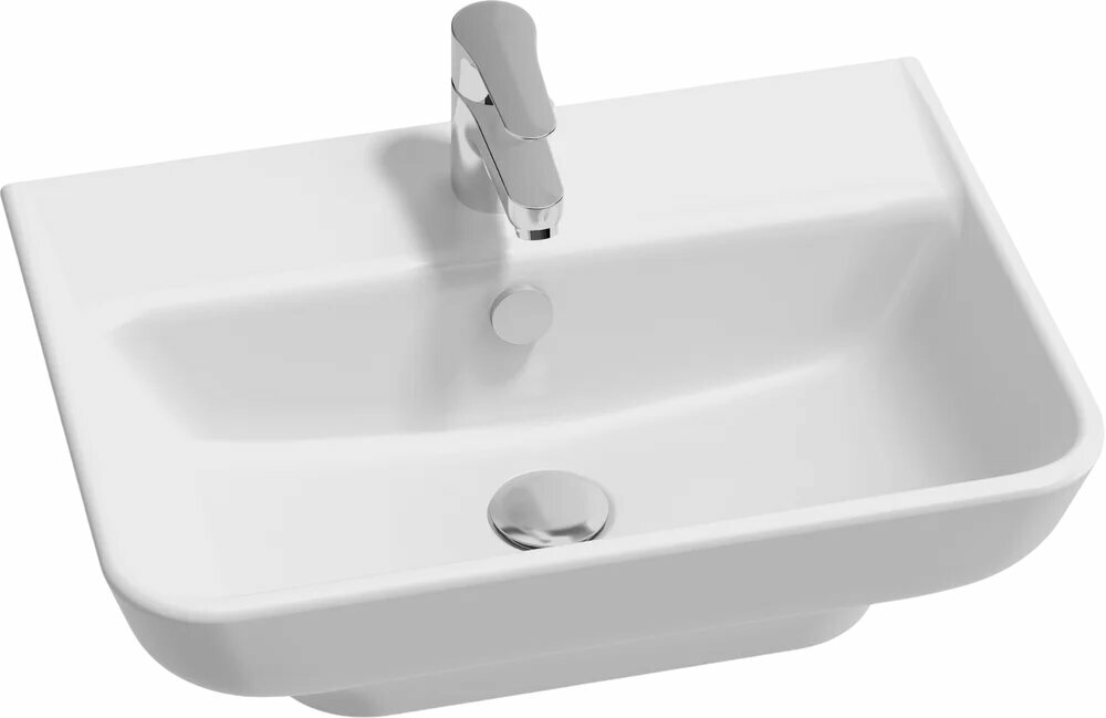 Накладная раковина Jacob Delafon Struktura 55 прямоугольная белая фарфоровая 55 см