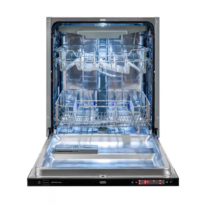 Встраиваемая посудомоечная машина DeLonghi DDW 06F Brace plus, 60 см, 14 комплектов, луч на полу, 3 корзины.