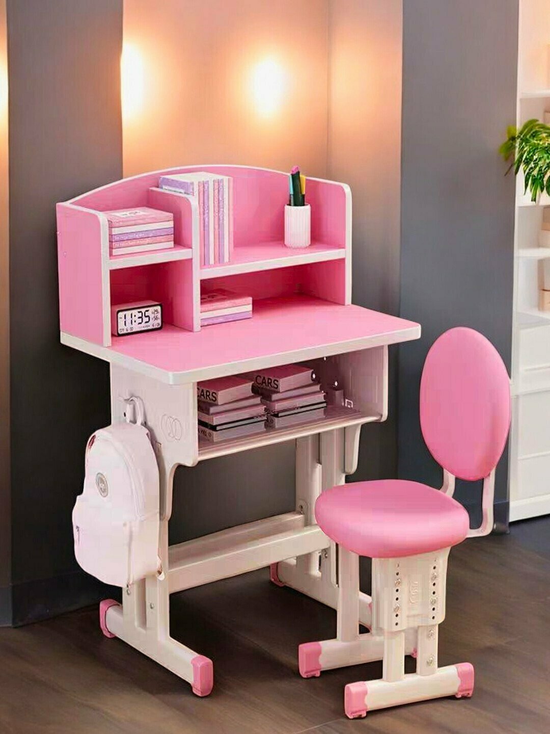 Детский стол и стул, набор регулируемой высоты, с ящиками