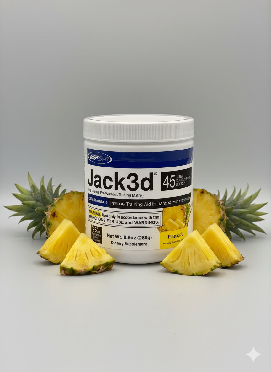Энергетик USP Labs "Jack3d", предтреник, 45 порций, ананас, США