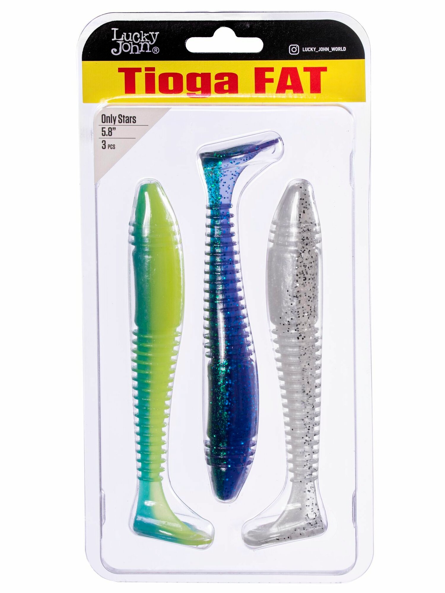 Виброхвост для рыбалки Lucky John Pro Series TIOGA FAT 5.8in 14.70см MIX4 3шт. силиконовые приманки