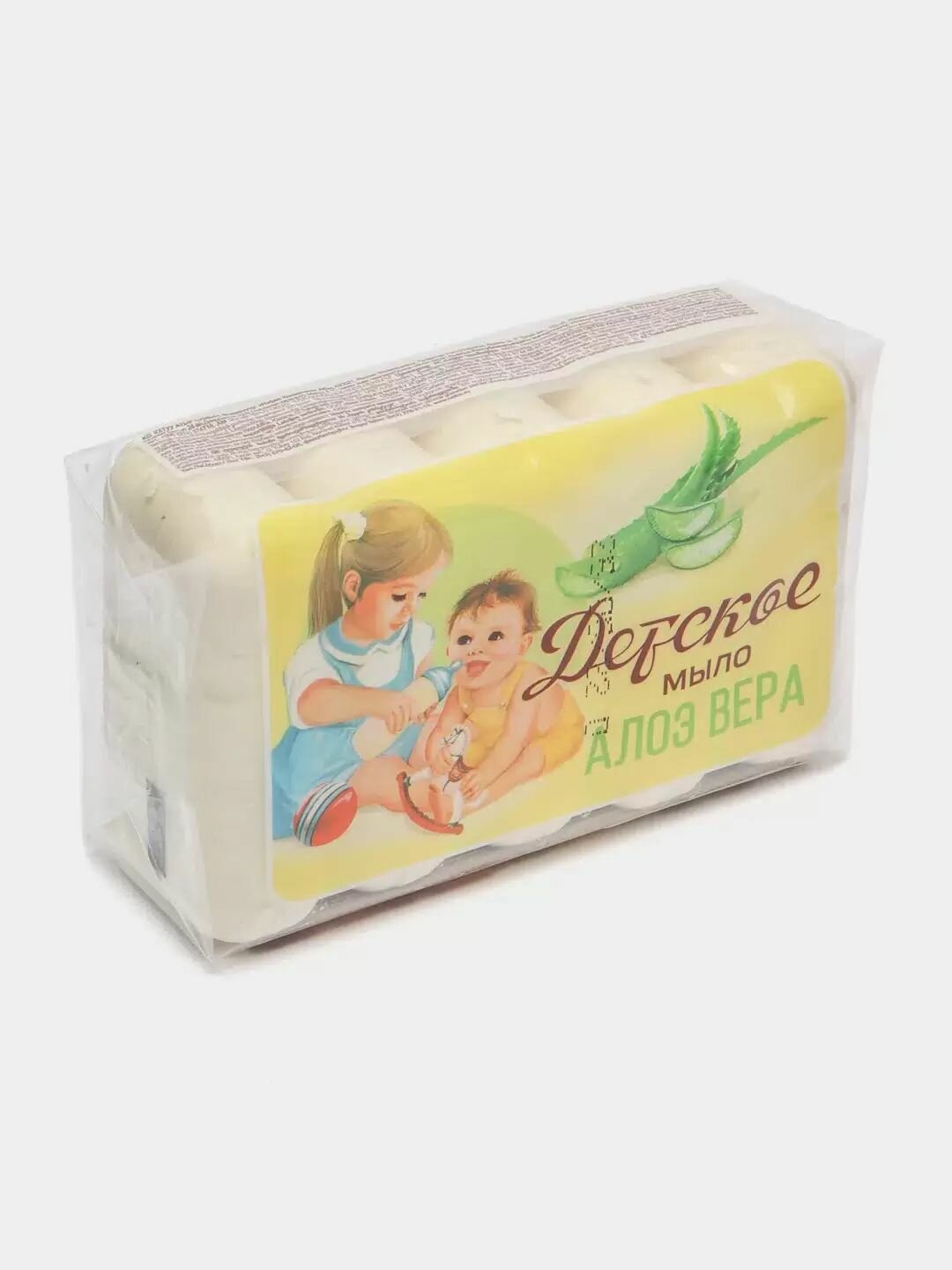 Детское туалетное мыло, с алоэ вера, для всех типов кожи, 5×75 г