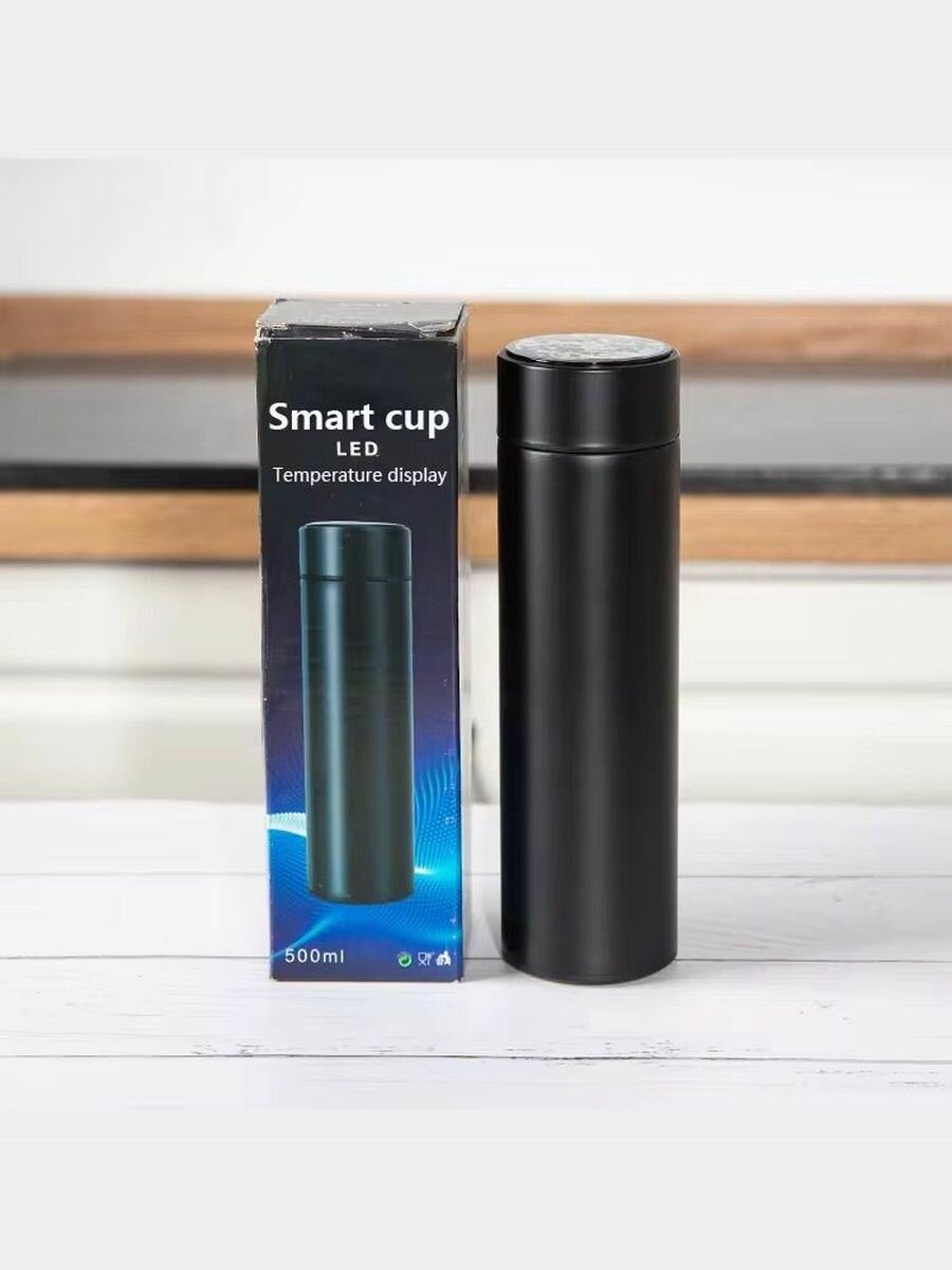 Термос с датчиком температуры 0,5 л с ситечком — фото 1