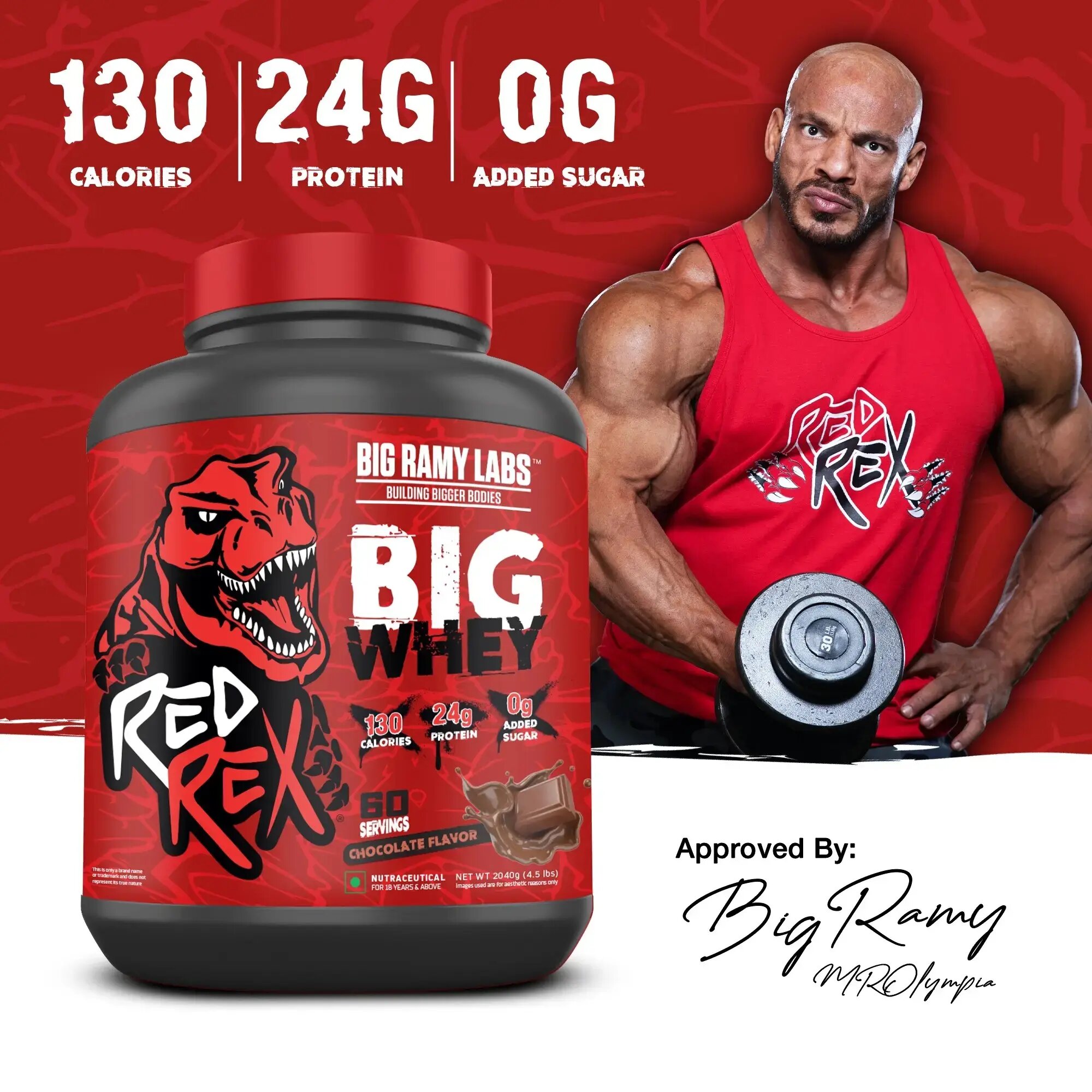Протеин Big Ramy Red Rex, изолят говяжьего белка, 2.04кг 60 порции