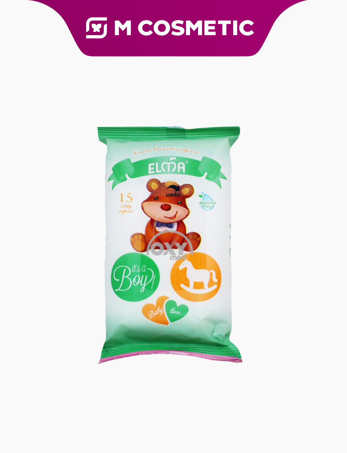 ELMA Влажные салфетки детские Baby Lux 15шт в асс, мягкие и нежные для ухода за кожей малыша