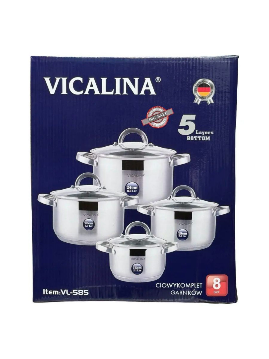 Набор кастрюль Vicalina VL‑585 — 4 шт, прочные, с антипригарным покрытием, удобные для кухни