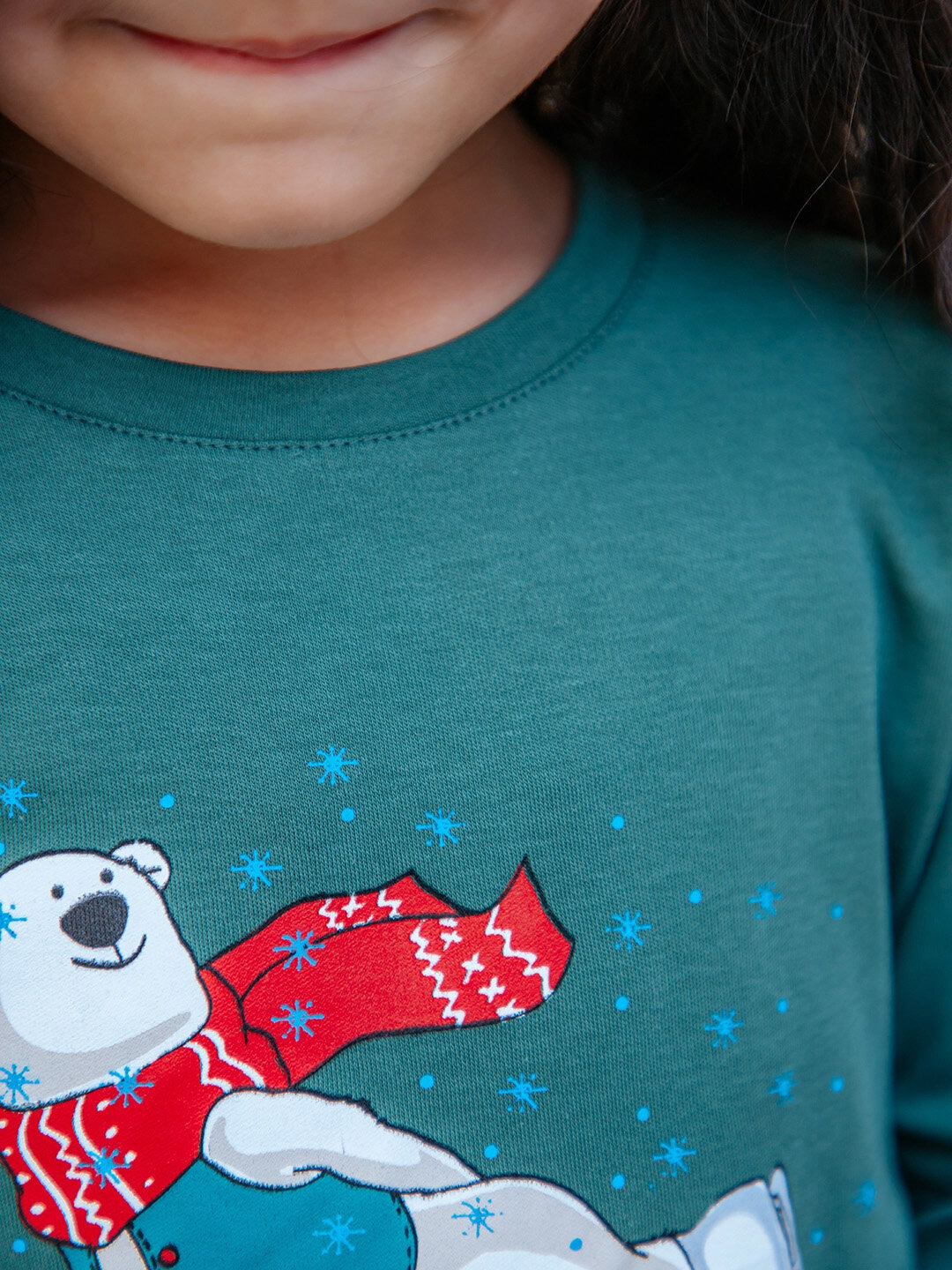 Пижама neo, размер 122, бежевый/зеленый — фото 1