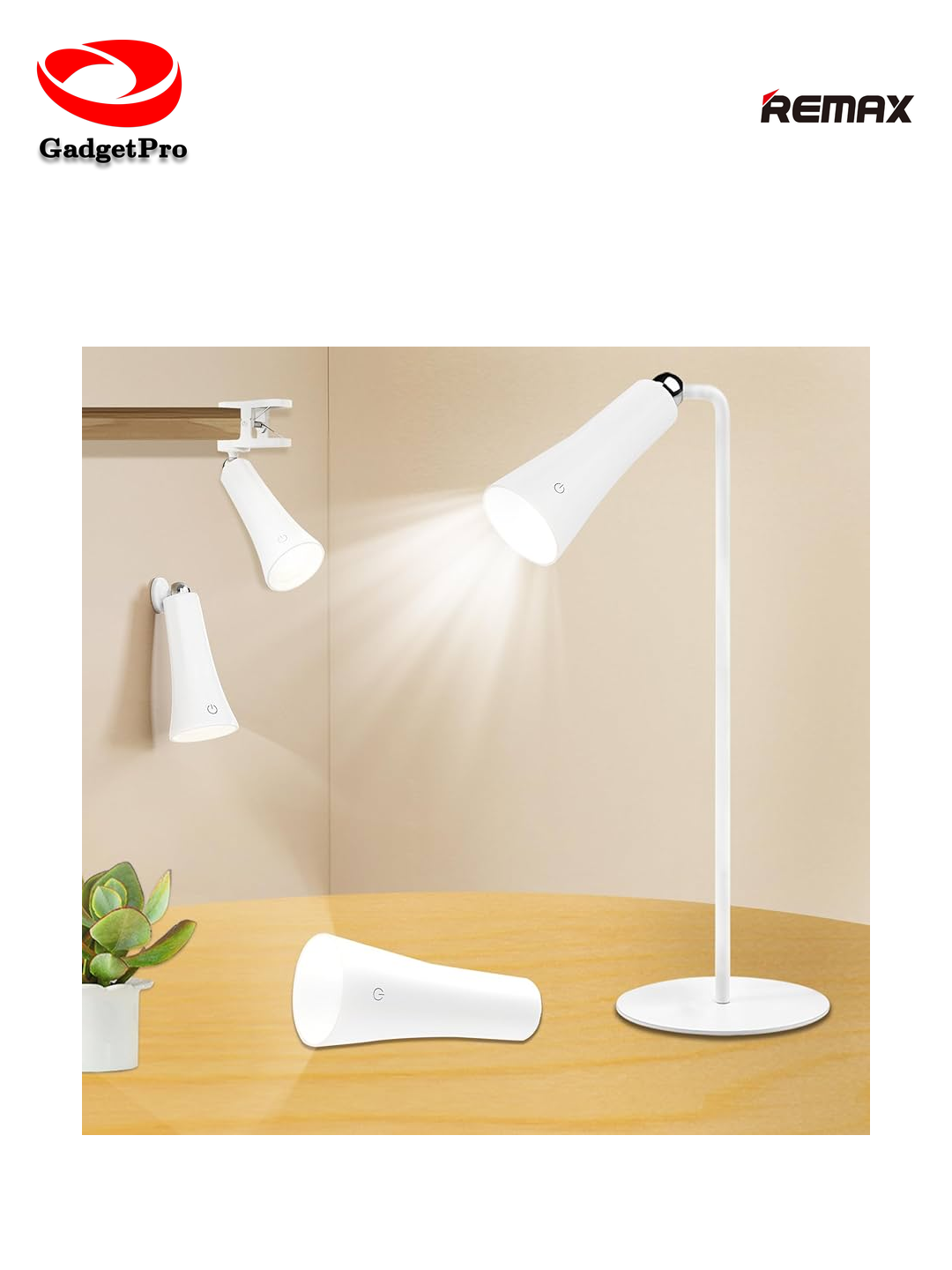 Настольная USB LED лампа Remax: гибкая, для чтения, современный дизайн.