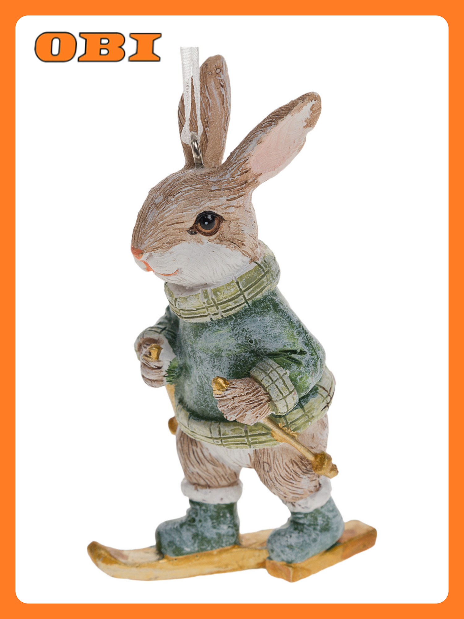 Елочная игрушка Заяц полирезин 5x35xH9 см