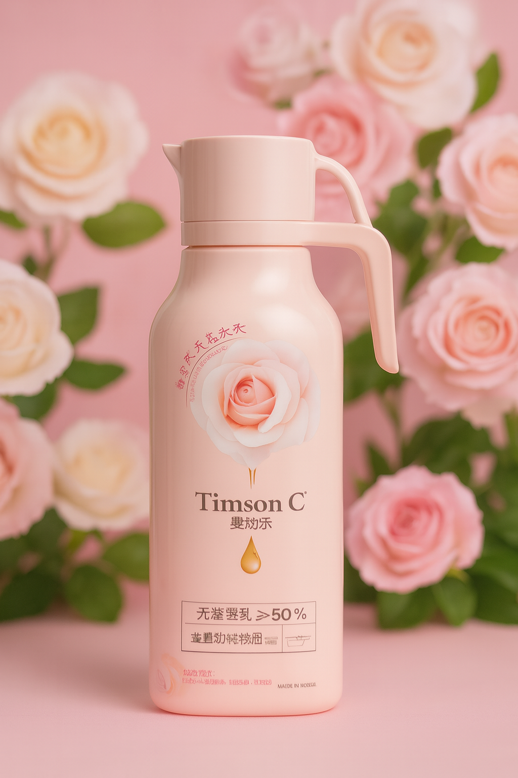 Гель для стирки Timson "Море розовых цветов", для женщин и детей, ароматизированный, для всех типов тканей, 618ml