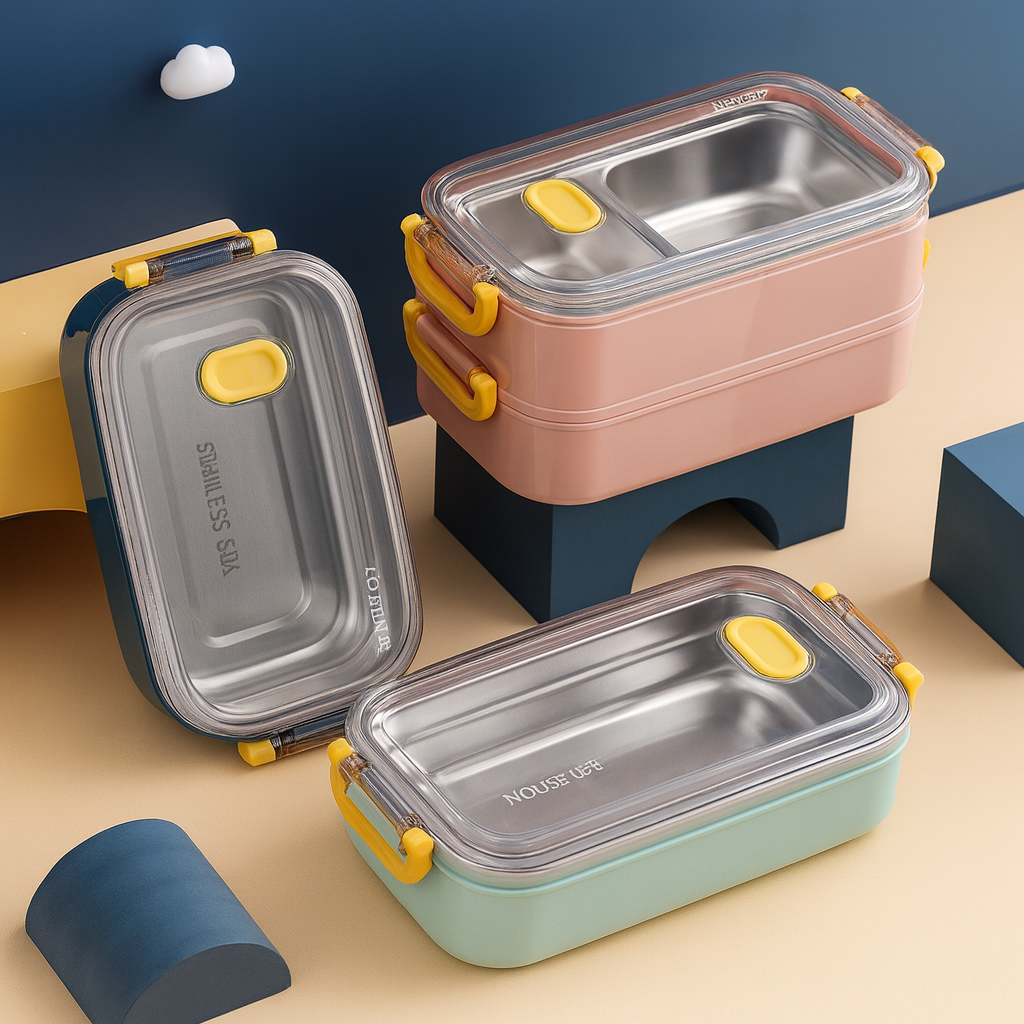 Двухъярусный ланчбокс SmartBox с вкладышем из нержавеющей стали 304