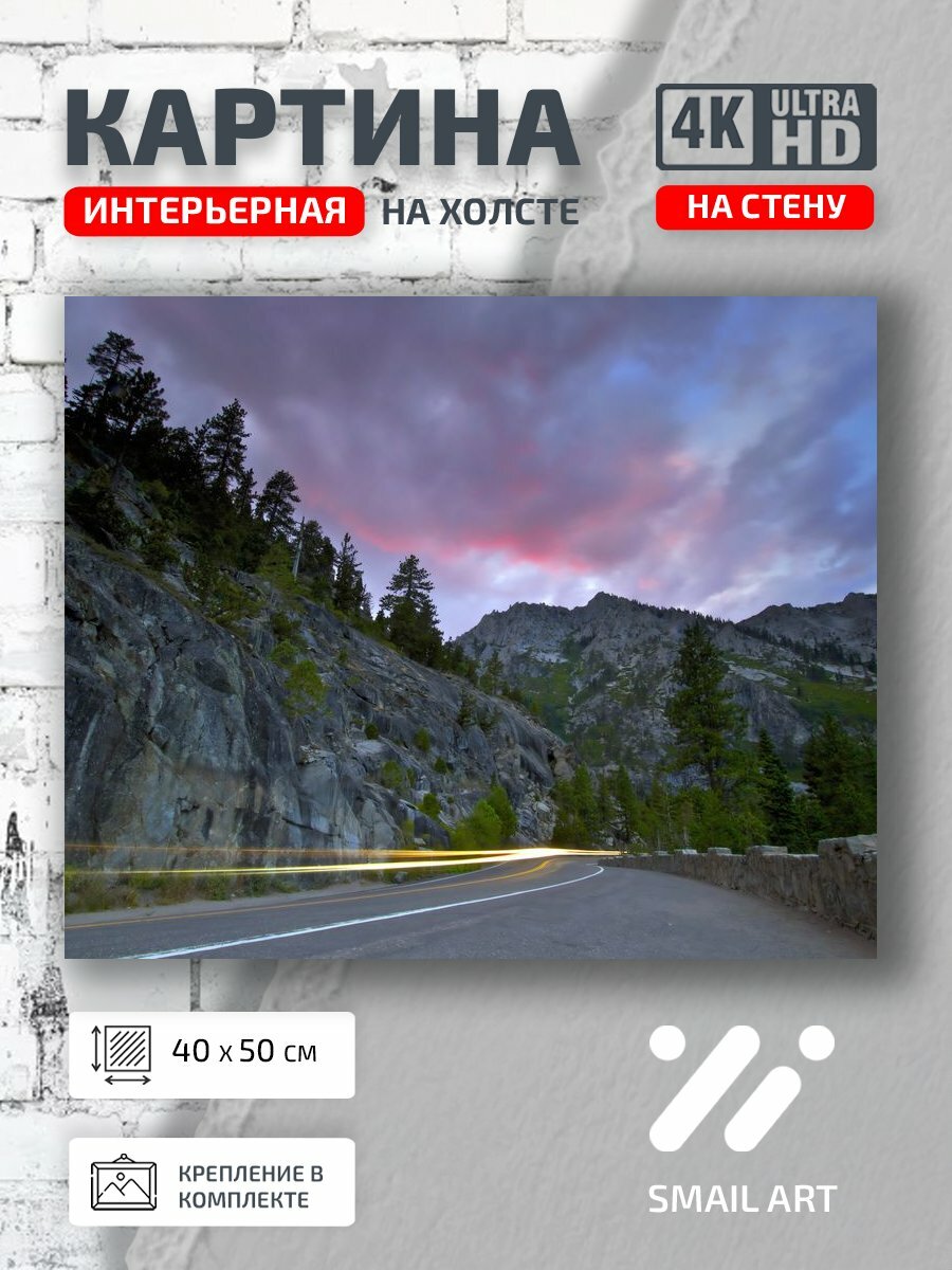 Картина на холсте интерьерная 40 на 50 на стену Автомобиля Landscape для офиса пейзаж декор