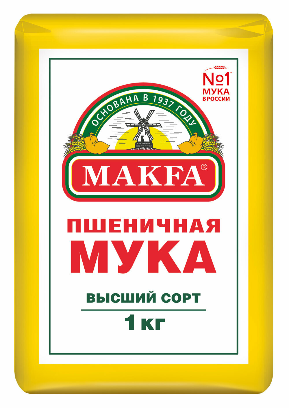 Мука Makfa, высший сорт, хлебопекарная, из твердых сортов пшеницы, 1 кг — фото 1
