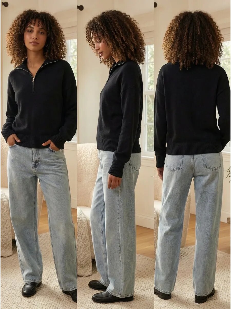 Джемпер , размер 44-46, черный — фото 1