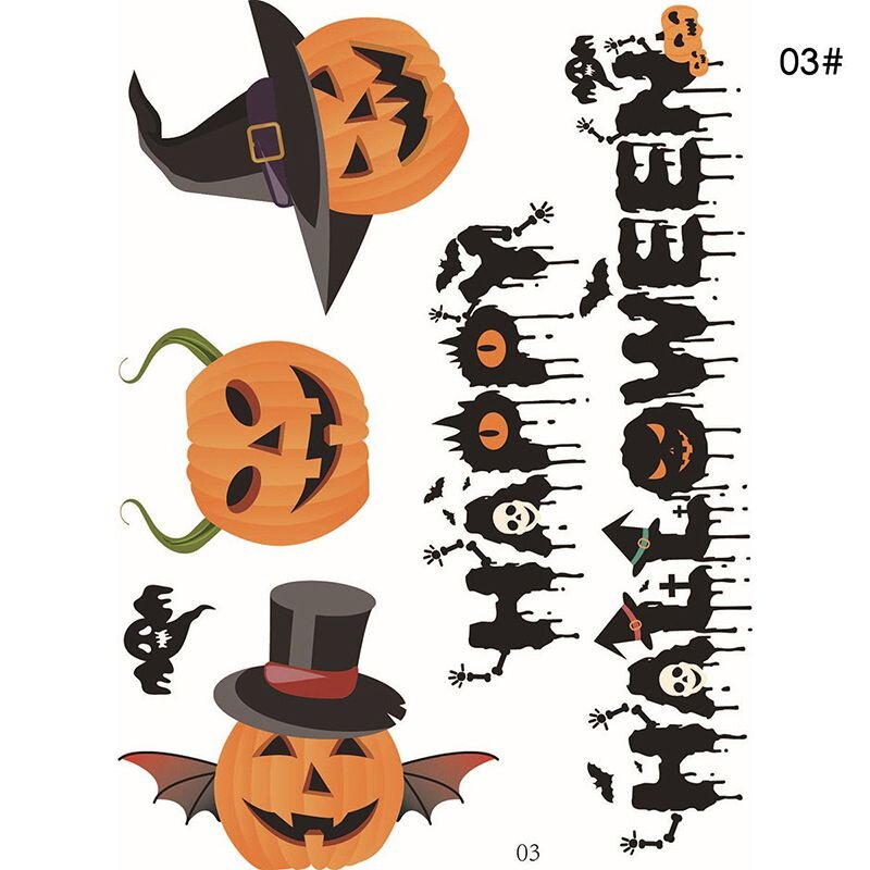 Наклейки ideal gift halloween party diy witch stickers skeleton ghost window wall decals decor for friends and family размер 3