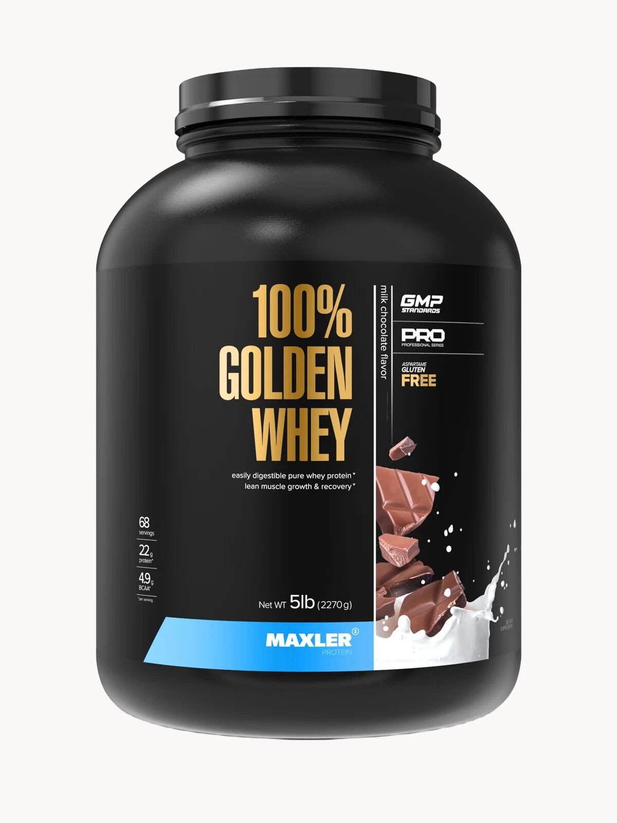 Протеин сывороточный Maxler 100% Golden Whey 5 lb, порошок, 2270 г - Молочный шоколад