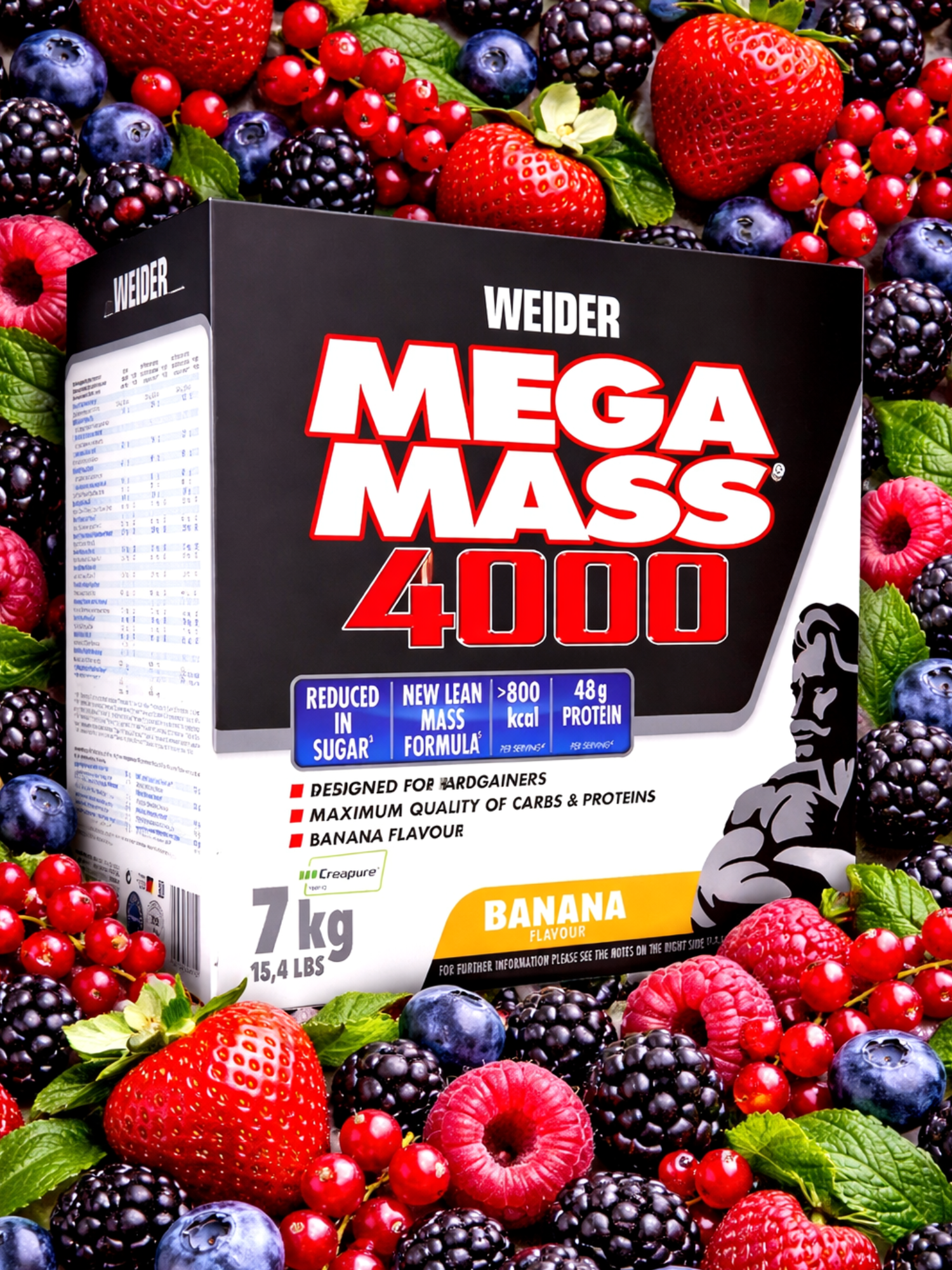 Geyner Mega Mass Weider Gainer, Для набора массы , Банан,1 kg