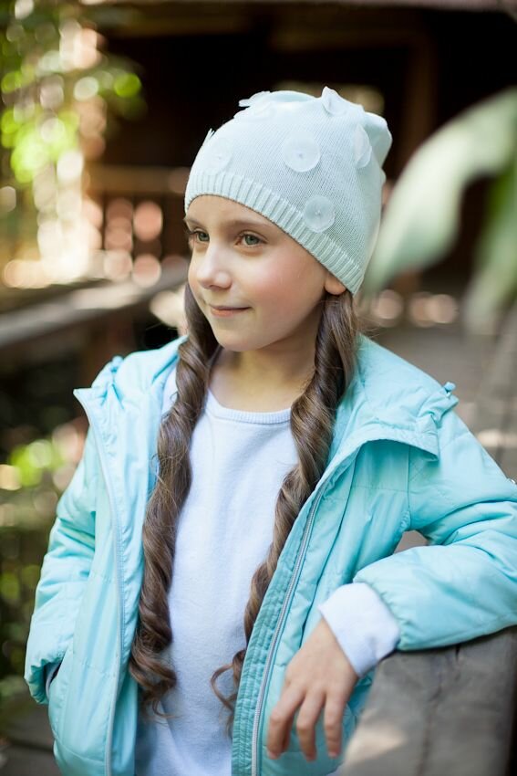 Шапка-бини Андерсен Весна-лето 2024 для девочек, размер 50-52, мятный — фото 1